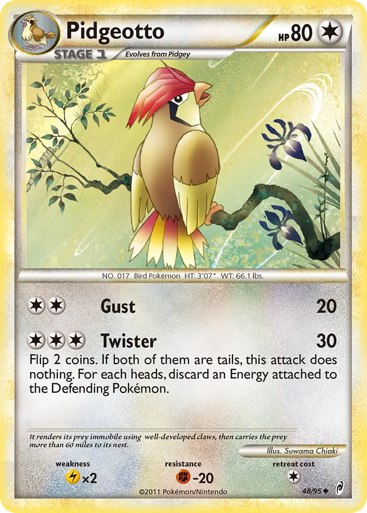 2011 Call of Legends Pidgeotto #48/95 Uncommon card image