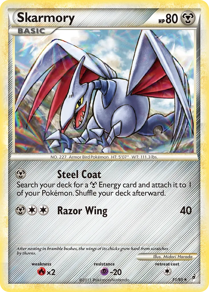 2011 Call of Legends Skarmory Rare #31/95 Rare card image