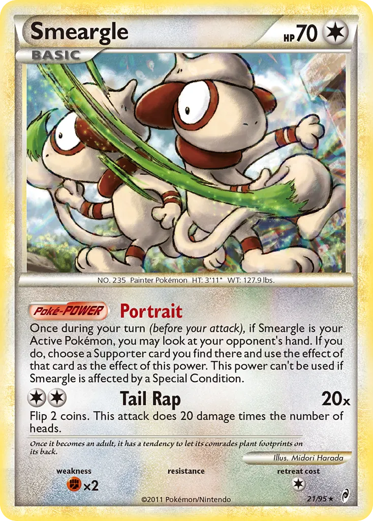 2011 Call of Legends Smeargle Rare Holo #21/95 Rare Holo card image