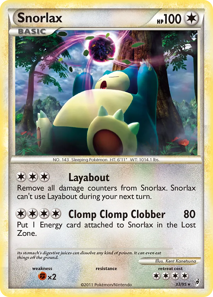 2011 Call of Legends Snorlax #33/95 Rare card image