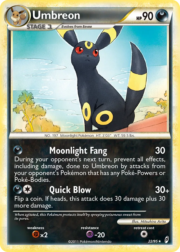 2011 Call of Legends Umbreon Rare Holo #22/95 Rare Holo card image