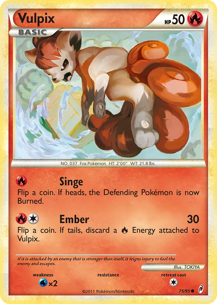 2011 Call of Legends Vulpix Common #75/95 Common card image