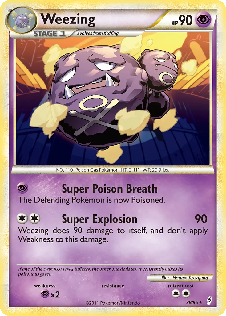 2011 Call of Legends Weezing #38/95 Rare card image