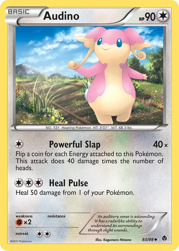 2011 Emerging Powers Audino Uncommon #83/98 Uncommon card image