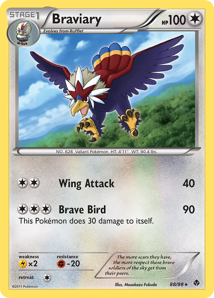 2011 Emerging Powers Braviary Rare Holo #88/98 Rare Holo card image