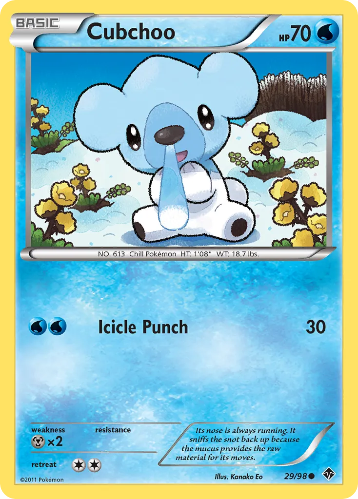 2011 Emerging Powers Cubchoo Common #28/98 Common card image