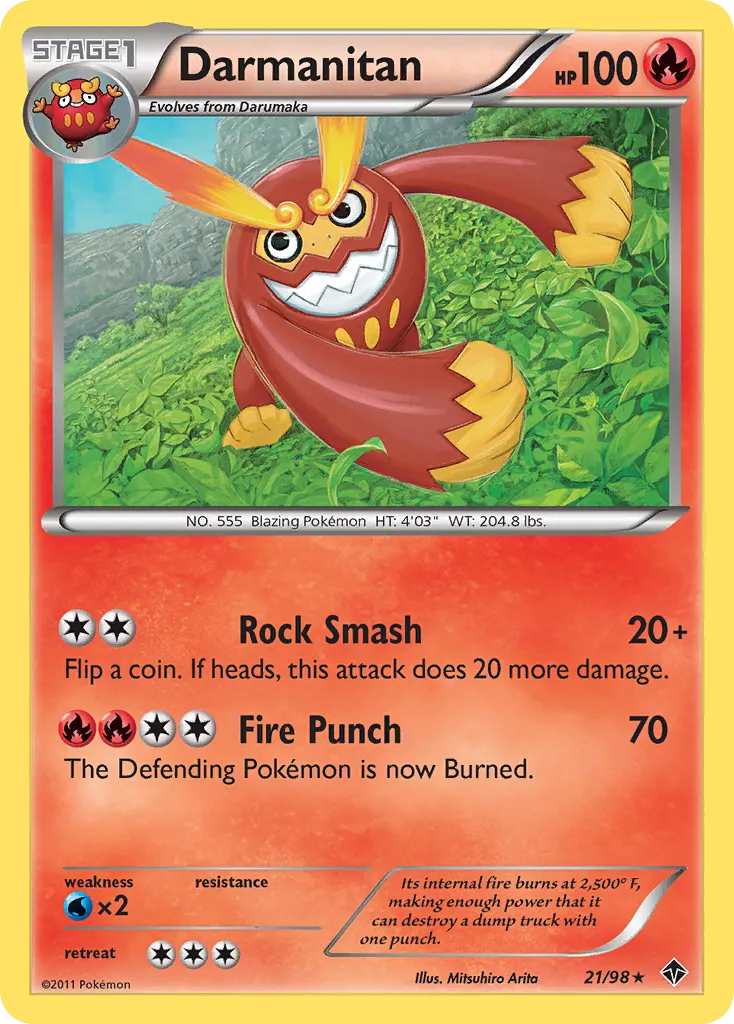 2011 Emerging Powers Darmanitan #21/98 Rare card image