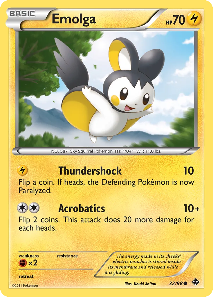 2011 Emerging Powers Emolga Common #32/98 Common card image