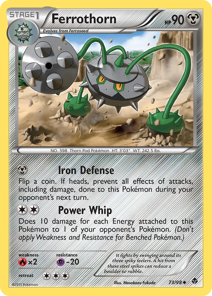 2011 Emerging Powers Ferrothorn Rare #72/98 Rare card image