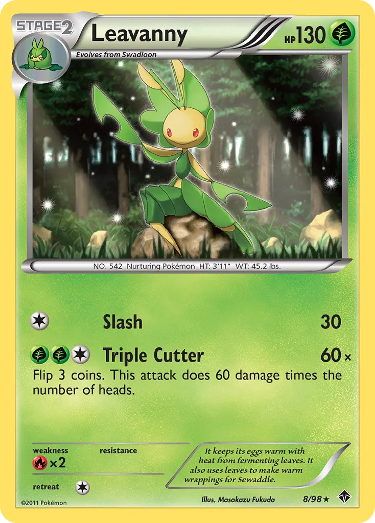 2011 Emerging Powers Leavanny #08/98 Rare card image