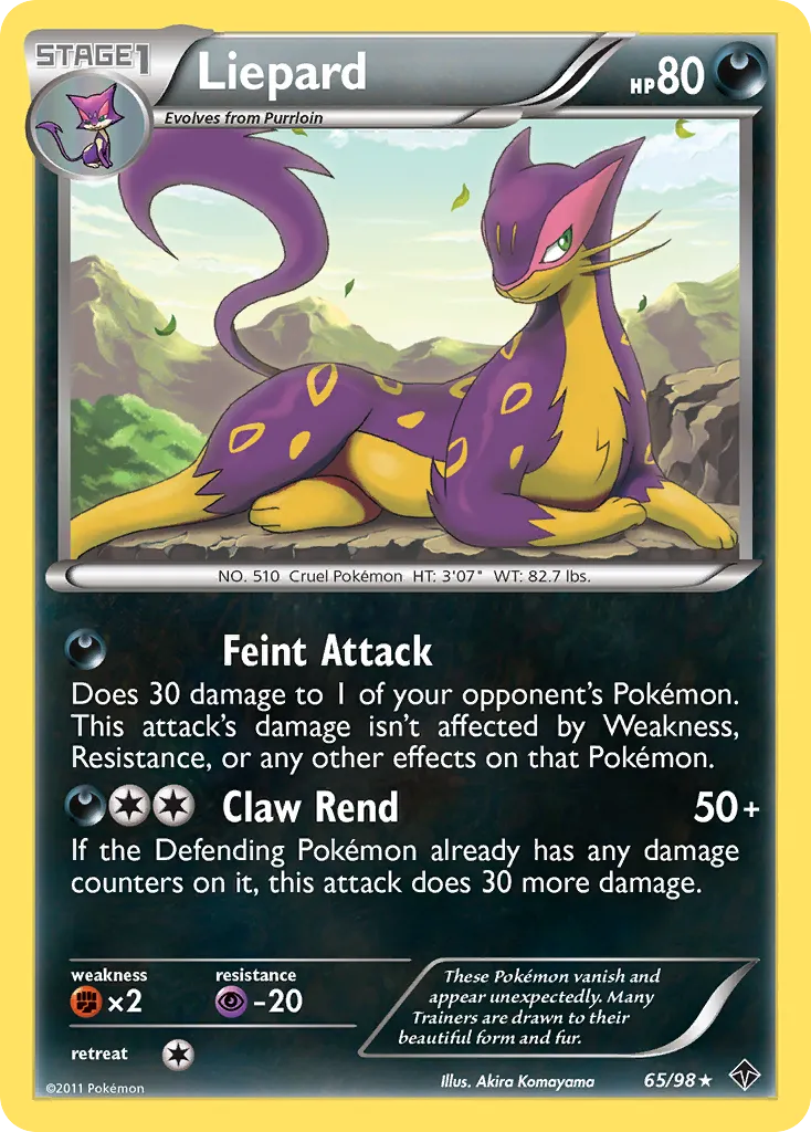 2011 Emerging Powers Liepard Rare #65/98 Rare card image