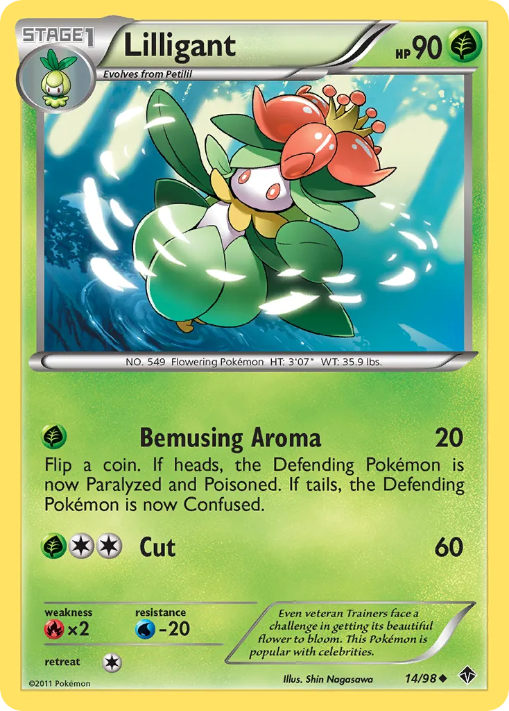 2011 Emerging Powers Lilligant Uncommon #14/98 Uncommon card image