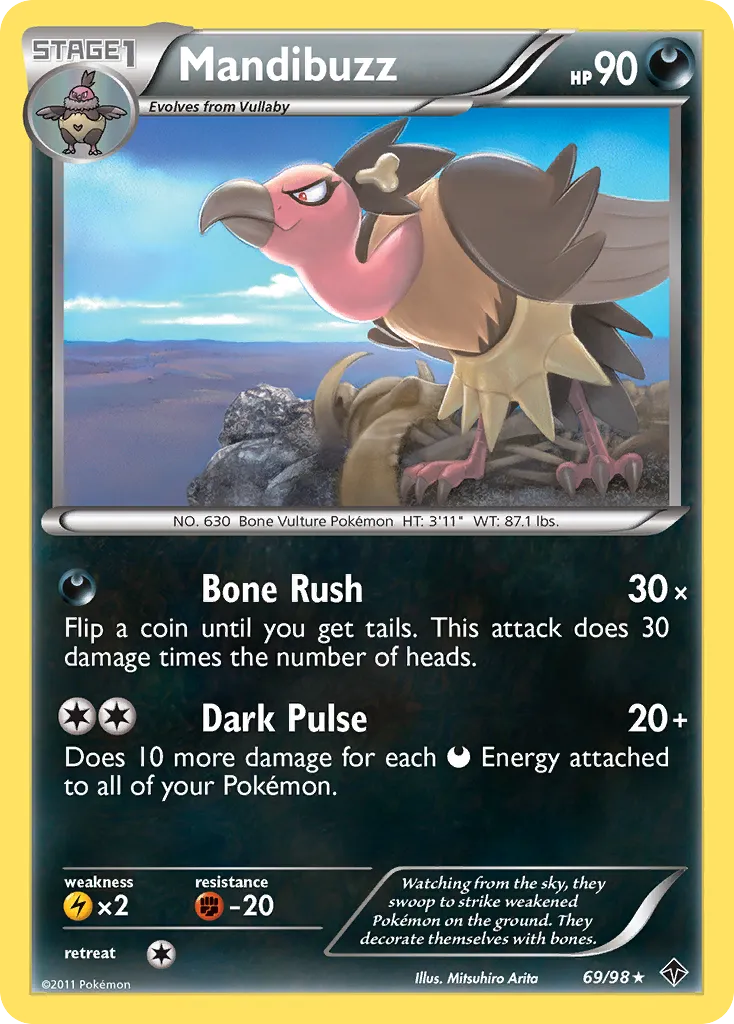 2011 Emerging Powers Mandibuzz Rare #69/98 Rare card image