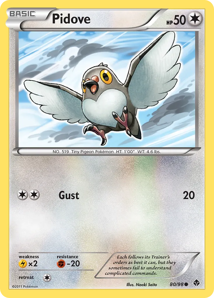 2011 Emerging Powers Pidove Common #80/98 Common card image