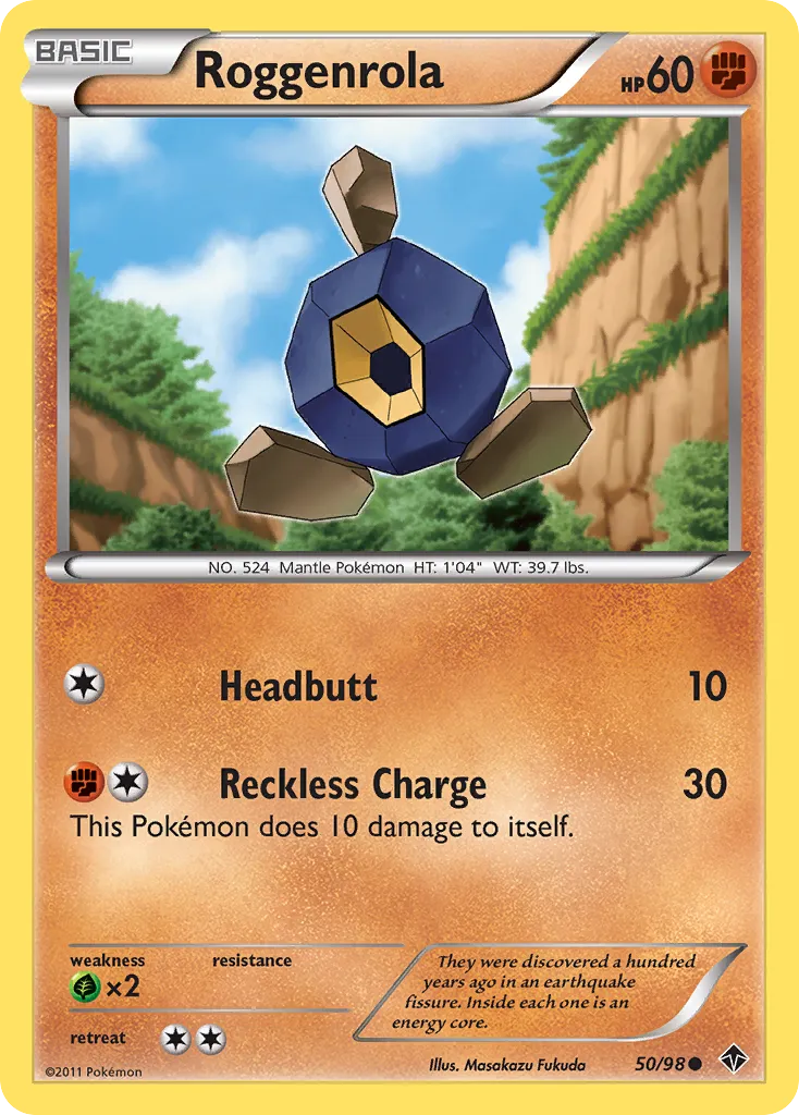 2011 Emerging Powers Roggenrola #50/98 Common card image