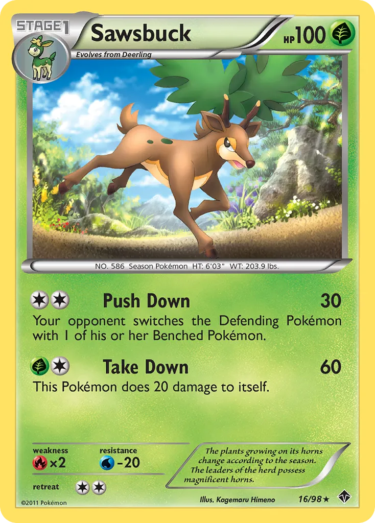 2011 Emerging Powers Sawsbuck Rare #16/98 Rare card image