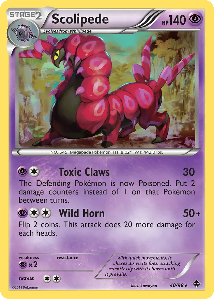2011 Emerging Powers Scolipede Rare #40/98 Rare card image