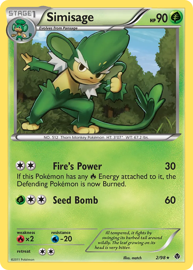2011 Emerging Powers Simisage Rare #02/98 Rare card image