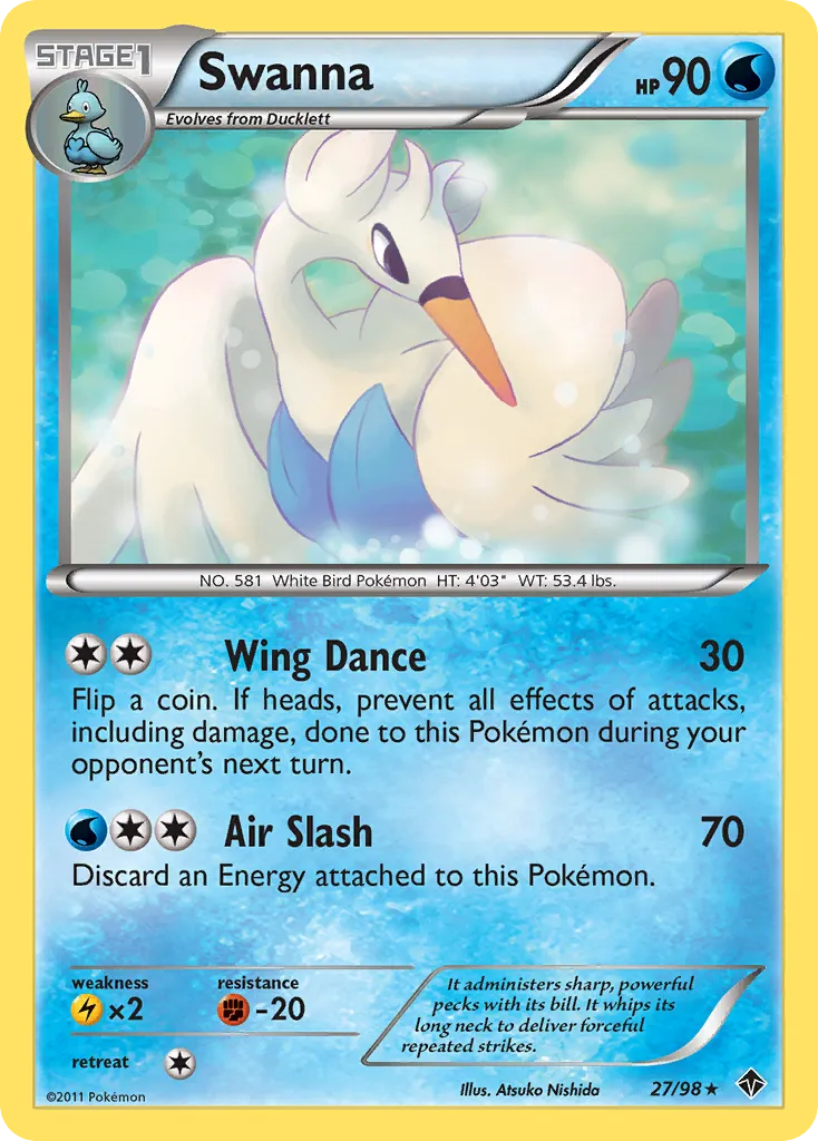 2011 Emerging Powers Swanna Rare #27/98 Rare card image