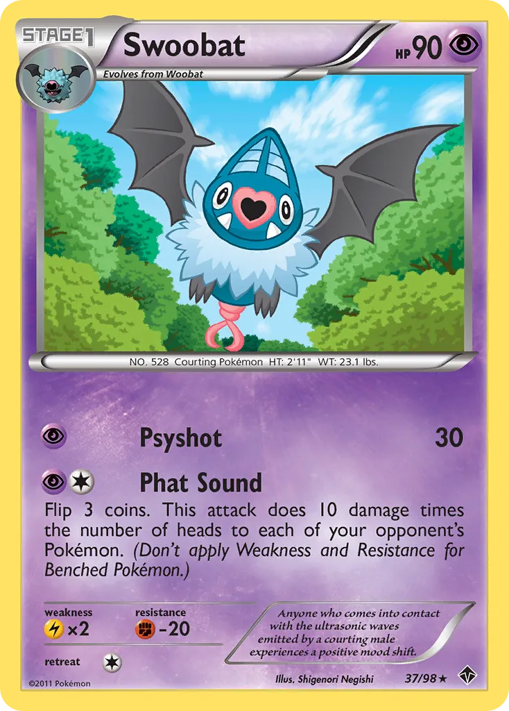 2011 Emerging Powers Swoobat Rare #37/98 Rare card image