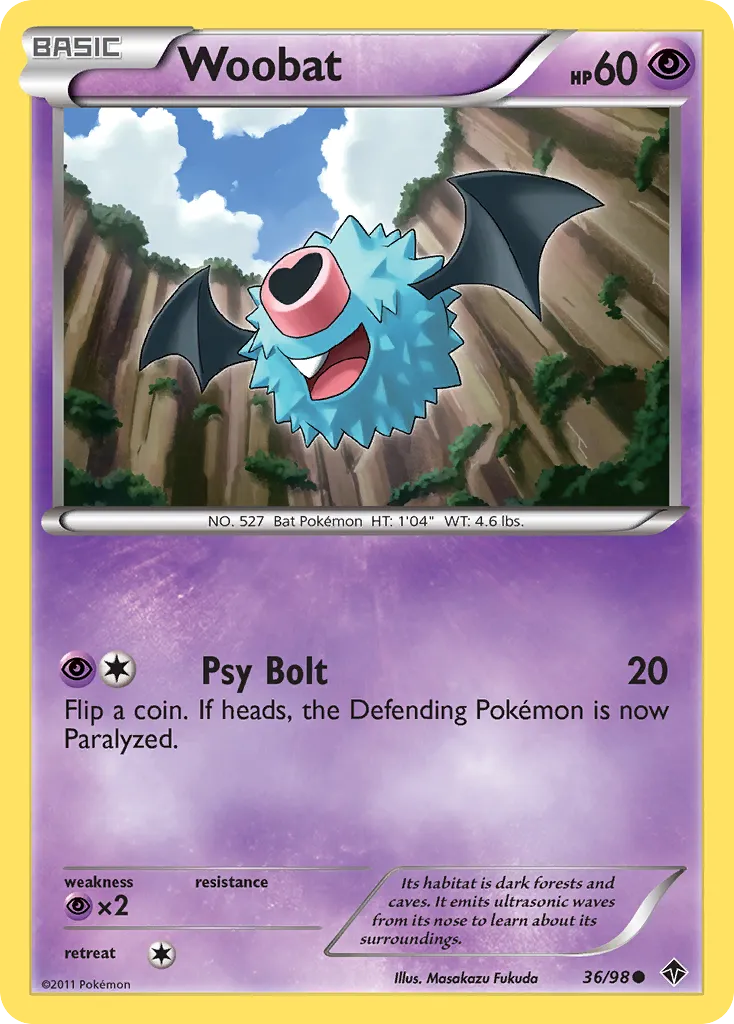 2011 Emerging Powers Woobat Common #36/98 Common card image