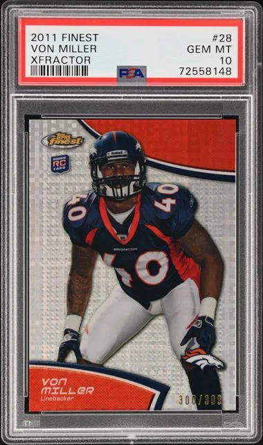 2011 Finest Von Miller Xfractor #28 card image