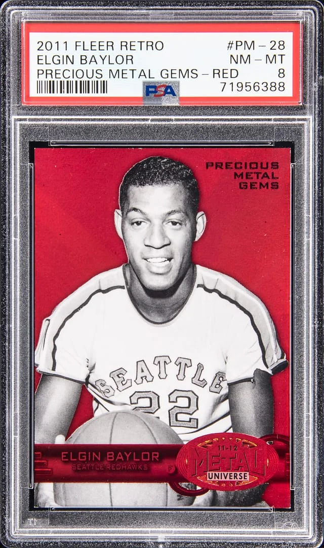 2011 Fleer Retro Elgin Baylor Precious Metal Gems (PMG) Red #PM-28 card image