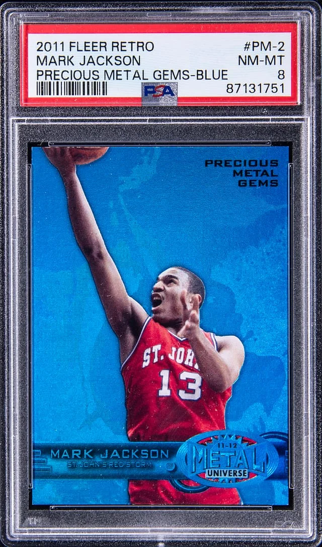 2011 Fleer Retro Mark Jackson Metal Universe Precious Metal Gems Blue #PM-2 card image