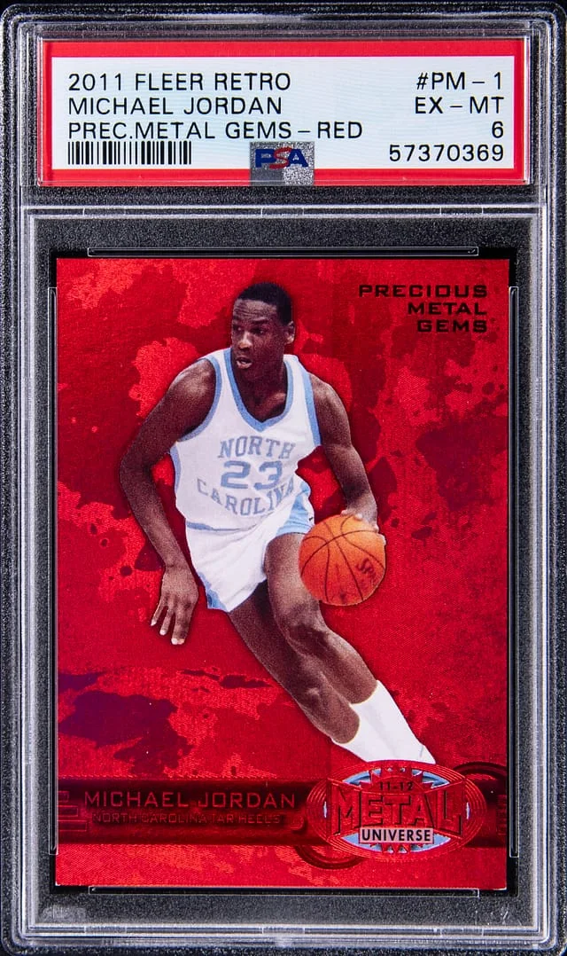 2011 Fleer Retro Michael Jordan Precious Metal Gems Red #PM-1 card image