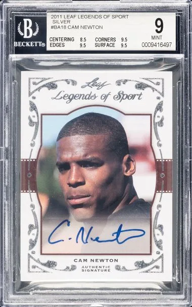 2011 Leaf Cam Newton Legends PF Sport Sliver #BA18 card image