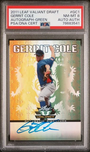 2011 Leaf Gerrit Cole Valiant Draft Autograph-Green #GC1 card image