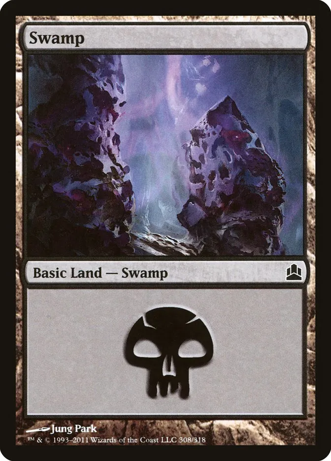 2011 Commander 2011 Swamp common #308 common card image