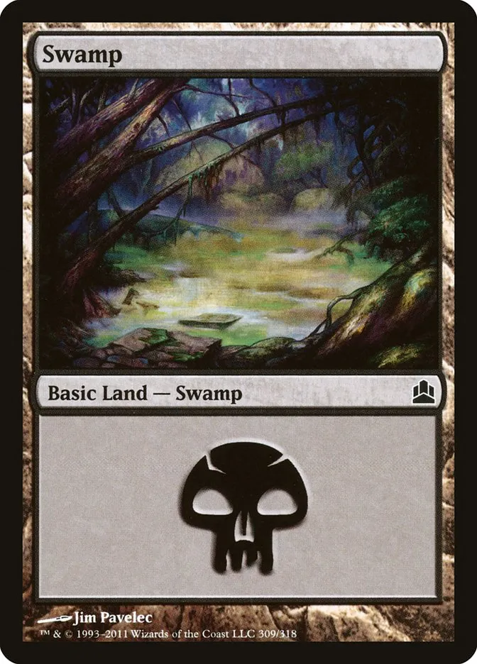 2011 Commander 2011 Swamp common #309 common card image