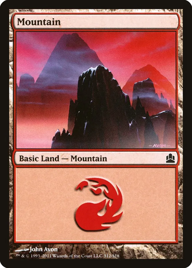 2011 Commander 2011 Mountain common #312 common card image
