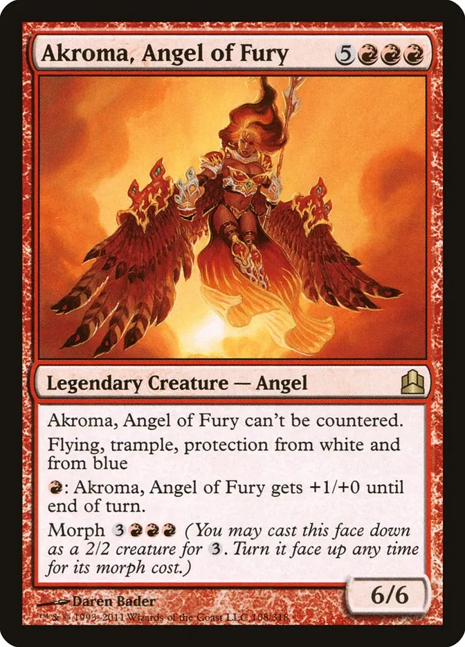 2011 Commander 2011 Akroma, Angel of Fury #108 rare card image