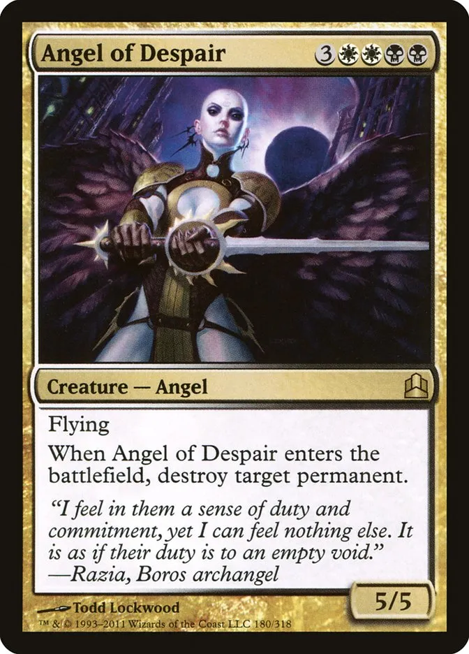 2011 Commander 2011 Angel of Despair #180 rare card image