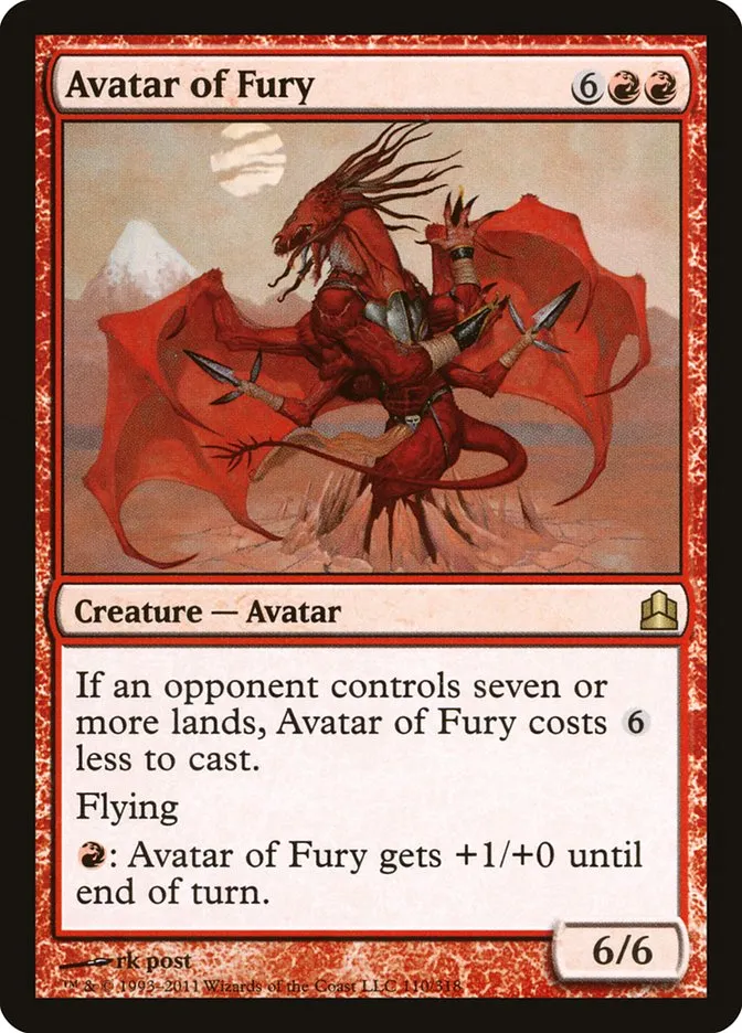 2011 Commander 2011 Avatar of Fury #110 rare card image