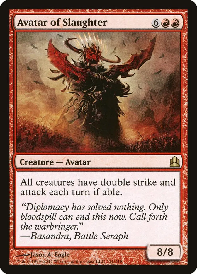 2011 Commander 2011 Avatar of Slaughter #111 rare card image