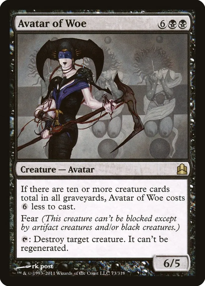 2011 Commander 2011 Avatar of Woe #73 rare card image