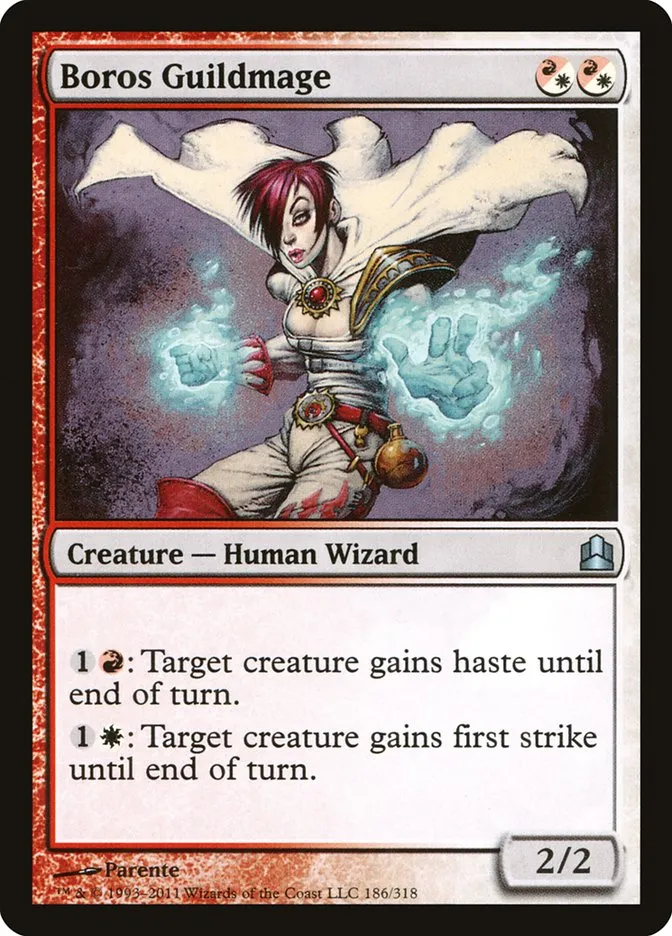 2011 Commander 2011 Boros Guildmage uncommon #186 uncommon card image