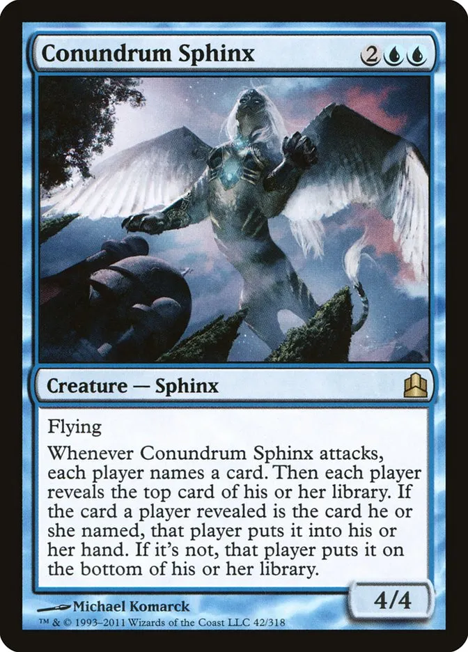 2011 Commander 2011 Conundrum Sphinx rare #42 rare card image