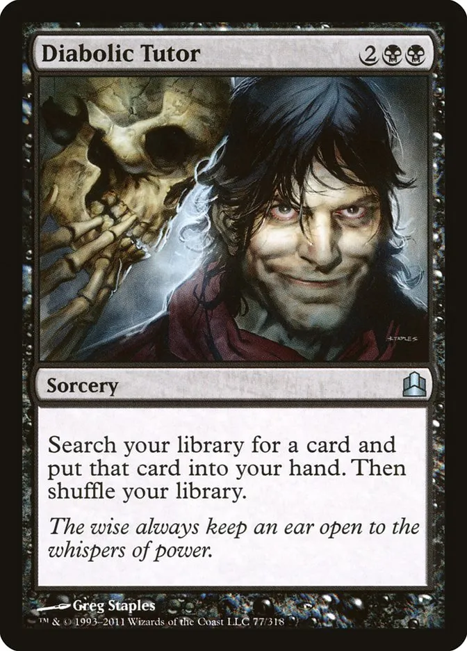 2011 Commander 2011 Diabolic Tutor uncommon #77 uncommon card image