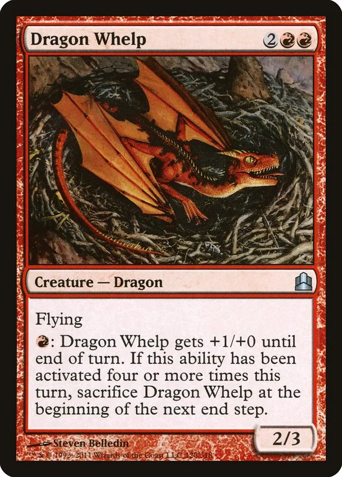 2011 Commander 2011 Dragon Whelp uncommon #120 uncommon card image