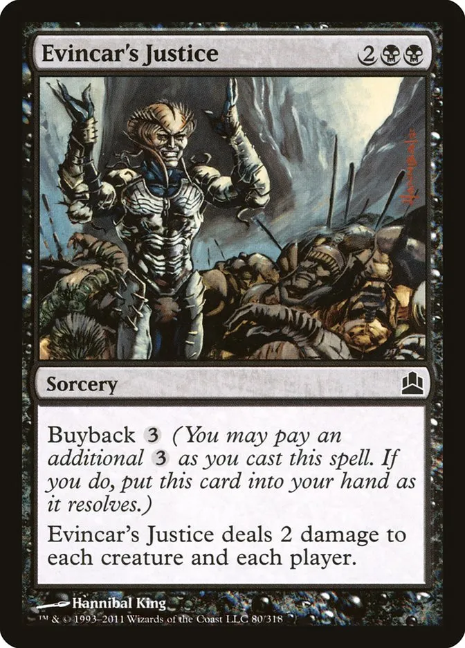 2011 Commander 2011 Evincar's Justice common #80 common card image