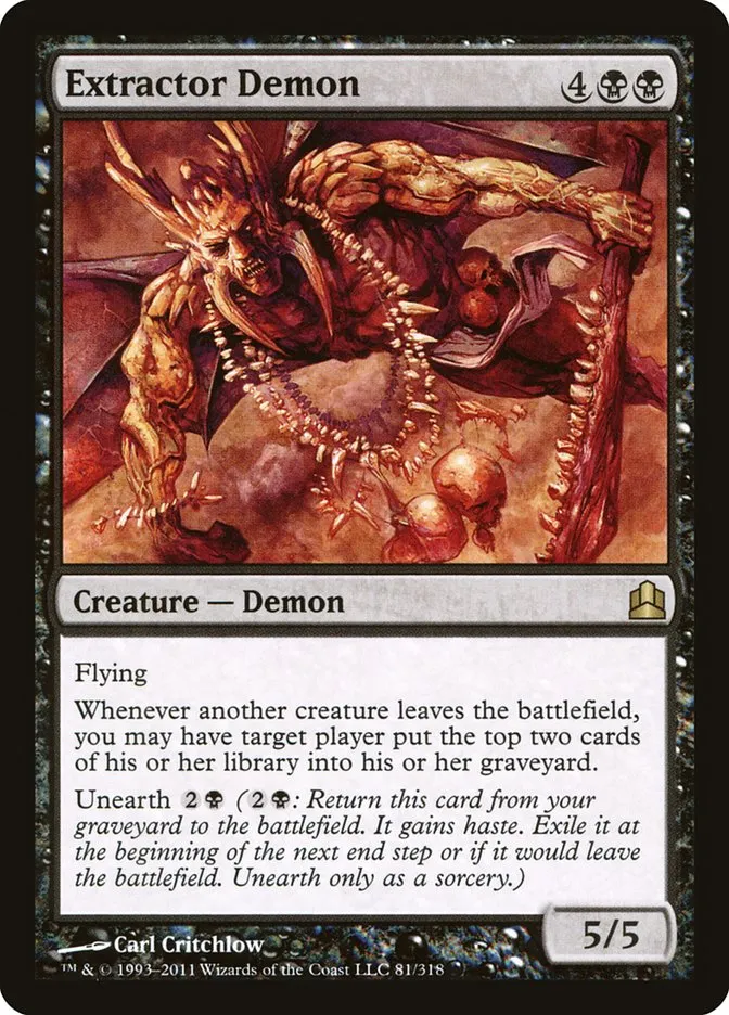 2011 Commander 2011 Extractor Demon rare #81 rare card image