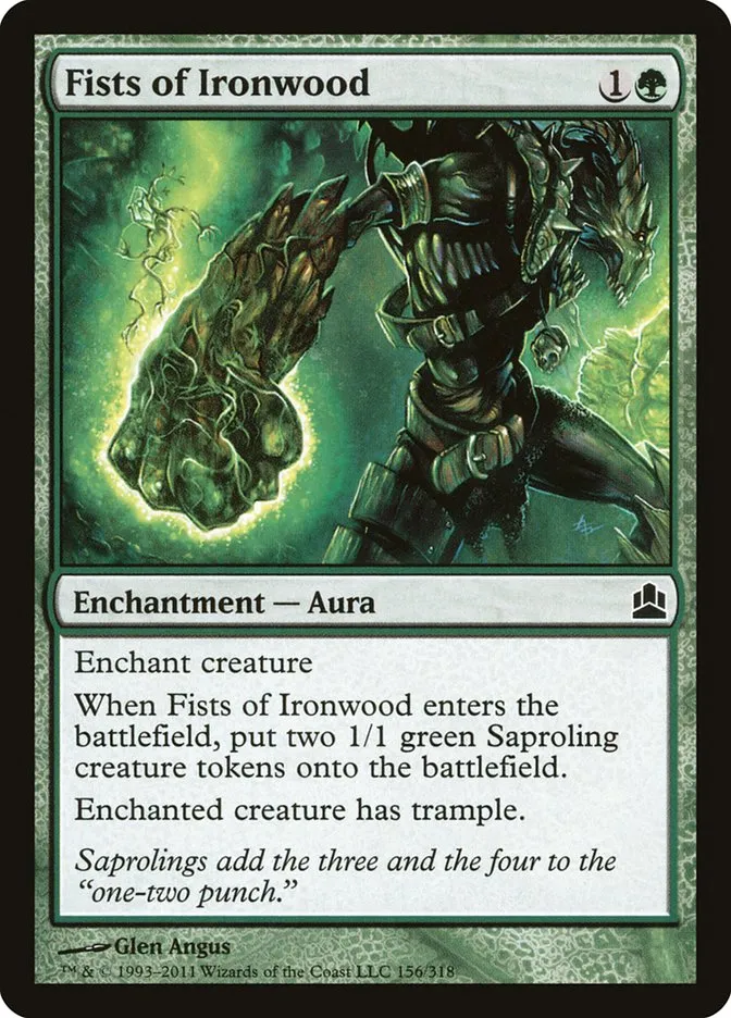 2011 Commander 2011 Fists of Ironwood #156 common card image