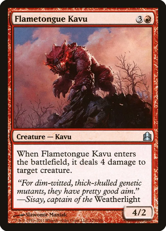 2011 Commander 2011 Flametongue Kavu uncommon #123 uncommon card image