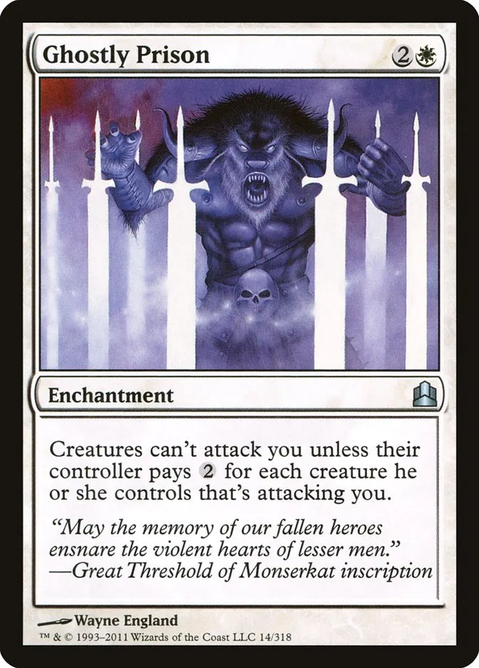 2011 Commander 2011 Ghostly Prison uncommon #14 uncommon card image