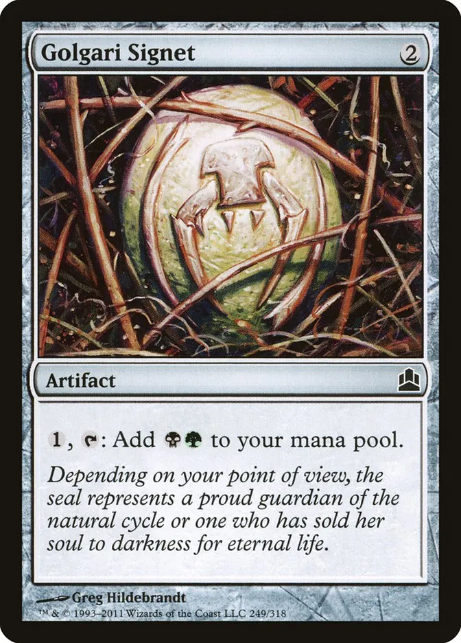 2011 Commander 2011 Golgari Signet common #249 common card image