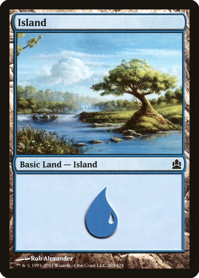 2011 Commander 2011 Island common #303 common card image